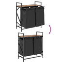 vidaXL füstölt tölgy mosodai kosár 2 rekeszes polccal