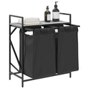 vidaXL szürke sonoma mosodai kosár 2 rekeszes polccal