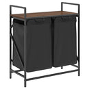 vidaXL barna tölgy mosodai kosár 2 rekeszes polccal