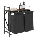 vidaXL barna tölgy mosodai kosár 2 rekeszes polccal