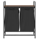 vidaXL barna tölgy mosodai kosár 2 rekeszes polccal