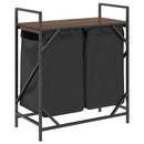 vidaXL barna tölgy mosodai kosár 2 rekeszes polccal