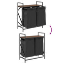 vidaXL barna tölgy mosodai kosár 2 rekeszes polccal