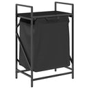 vidaXL fekete tölgyfa mosodai kosár 1 rekeszes polccal