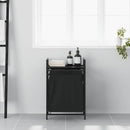 vidaXL fekete tölgyfa mosodai kosár 1 rekeszes polccal