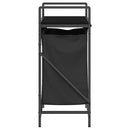 vidaXL fekete tölgyfa mosodai kosár 1 rekeszes polccal