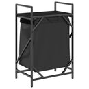 vidaXL fekete tölgyfa mosodai kosár 1 rekeszes polccal