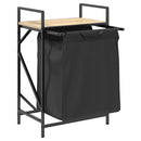 vidaXL fekete tölgyfa mosodai kosár 1 rekeszes polccal