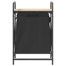 vidaXL fekete tölgyfa mosodai kosár 1 rekeszes polccal