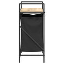 vidaXL fekete tölgyfa mosodai kosár 1 rekeszes polccal