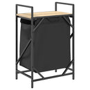 vidaXL fekete tölgyfa mosodai kosár 1 rekeszes polccal