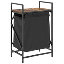 vidaXL füstölt tölgy mosodai kosár 1 rekeszes polccal