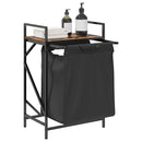 vidaXL füstölt tölgy mosodai kosár 1 rekeszes polccal