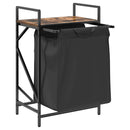 vidaXL füstölt tölgy mosodai kosár 1 rekeszes polccal