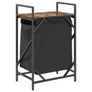 vidaXL füstölt tölgy mosodai kosár 1 rekeszes polccal