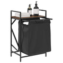 vidaXL barna tölgy mosodai kosár 1 rekeszes polccal