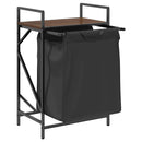 vidaXL barna tölgy mosodai kosár 1 rekeszes polccal