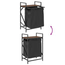 vidaXL barna tölgy mosodai kosár 1 rekeszes polccal