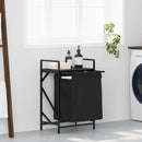 vidaXL barna tölgy mosodai kosár 1 rekeszes polccal