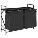 vidaXL fekete tölgyfa mosodai kosár 2 rekeszes polccal