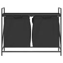 vidaXL fekete tölgyfa mosodai kosár 2 rekeszes polccal