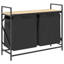 vidaXL sonoma tölgy mosodai kosár 2 rekeszes polccal