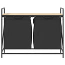 vidaXL sonoma tölgy mosodai kosár 2 rekeszes polccal