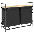 vidaXL sonoma tölgy mosodai kosár 2 rekeszes polccal