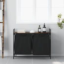 vidaXL füstölt tölgy mosodai kosár 2 rekeszes polccal