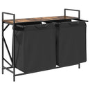 vidaXL füstölt tölgy mosodai kosár 2 rekeszes polccal