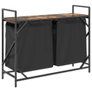 vidaXL füstölt tölgy mosodai kosár 2 rekeszes polccal