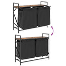 vidaXL füstölt tölgy mosodai kosár 2 rekeszes polccal