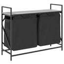 vidaXL szürke sonoma mosodai kosár 2 rekeszes polccal