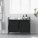 vidaXL szürke sonoma mosodai kosár 2 rekeszes polccal