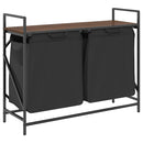 vidaXL barna tölgy mosodai kosár 2 rekeszes polccal