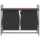 vidaXL barna tölgy mosodai kosár 2 rekeszes polccal