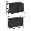 vidaXL barna tölgy mosodai kosár 2 rekeszes polccal