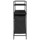 vidaXL fekete tölgyfa mosodai kosár 3 rekeszes polcokkal