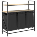 vidaXL sonoma tölgy mosodai kosár 3 rekeszes polcokkal