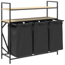 vidaXL sonoma tölgy mosodai kosár 3 rekeszes polcokkal