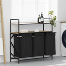 vidaXL sonoma tölgy mosodai kosár 3 rekeszes polcokkal