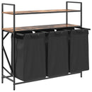 vidaXL füstölt tölgy mosodai kosár 3 rekeszes polcokkal