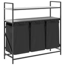 vidaXL szürke sonoma mosodai kosár 3 rekeszes polcokkal