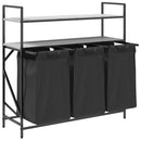 vidaXL szürke sonoma mosodai kosár 3 rekeszes polcokkal