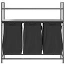 vidaXL szürke sonoma mosodai kosár 3 rekeszes polcokkal