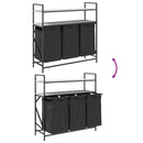 vidaXL szürke sonoma mosodai kosár 3 rekeszes polcokkal