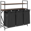 vidaXL barna tölgy mosodai kosár 3 rekeszes polcokkal