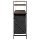 vidaXL barna tölgy mosodai kosár 3 rekeszes polcokkal