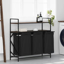 vidaXL barna tölgy mosodai kosár 3 rekeszes polcokkal