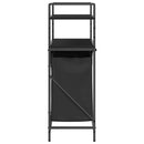 vidaXL fekete tölgyfa mosodai kosár 2 rekeszes polcokkal